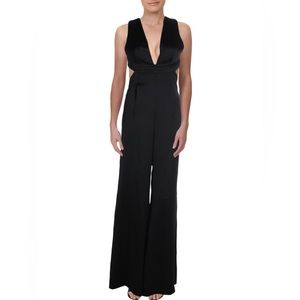 JILL Stuart Womens Satin Halter Jumpsuit Black 4